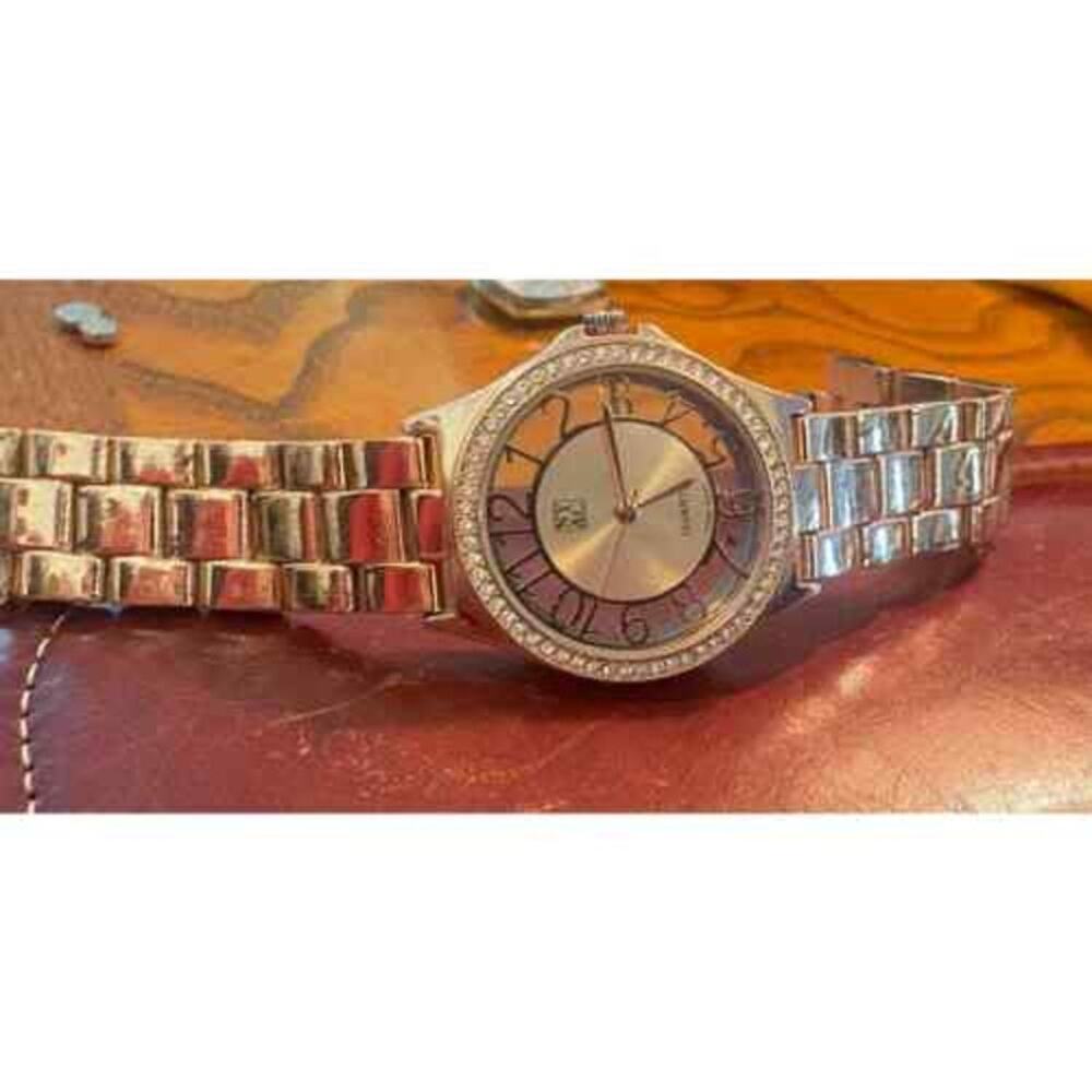 Women's NY&C Rose Gold Tone Watch, See Through Case, Crystal Accents